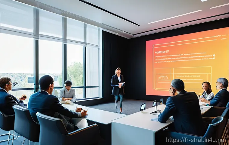 전략경영 관련 학회 및 세미나 - **Prompt 1: "Innovation and Inspiration at a Strategic Management Conference"** "A vibrant, mode...